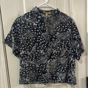 Navy Blue Patterned Women’s Shirt